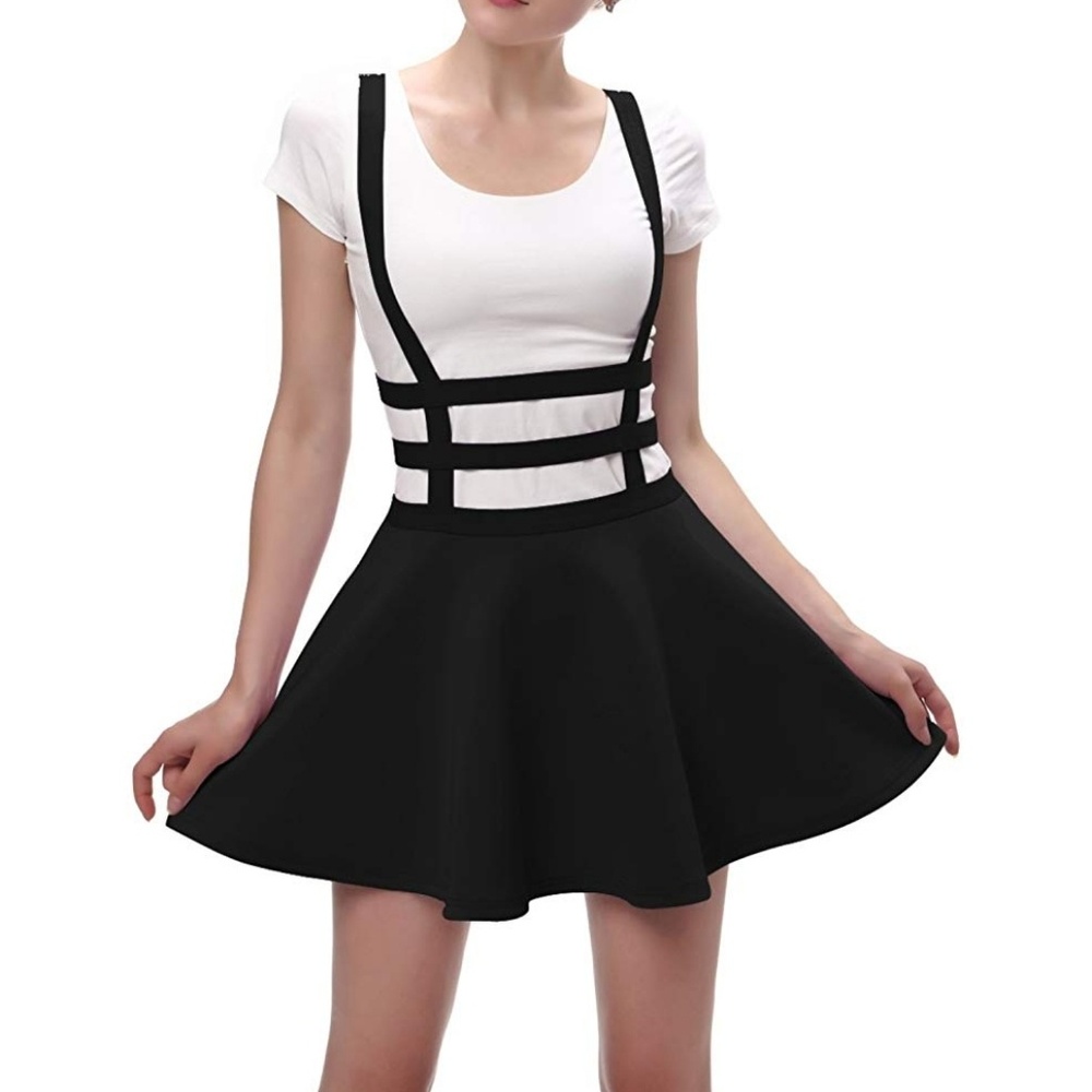 Black suspender skirt